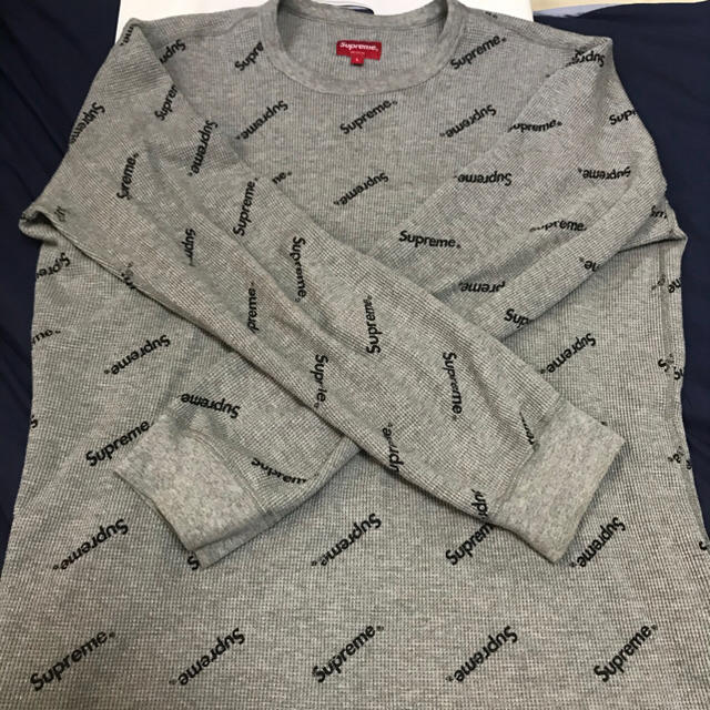 込 supreme waffle thermal L/S ロゴ サーマルロンT