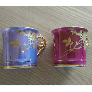 エインズレイ(Aynsley China)のOHASHI CHINA/大橋陶器・金彩エナメル絵付けコーヒーカップ2客(グラス/カップ)