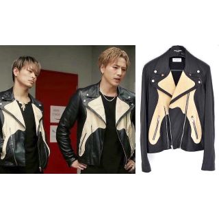 サンローラン(Saint Laurent)の新品 正規サンローランパリ パイソン切替 ライダース  ジャケット 44(ライダースジャケット)