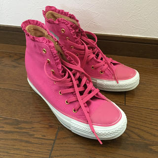 コンバース(CONVERSE)のコンバース  インヒールスニーカー フリル ピンク(スニーカー)