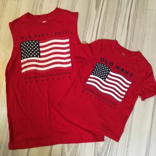 オールドネイビー(Old Navy)の美品【OLDNAVY】Tシャツ 2枚セット サイズ4T&XL 親子おそろい(Tシャツ/カットソー)