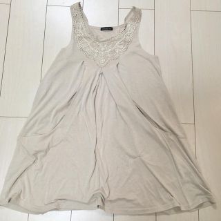 マタニティ服 トップス 妊婦服 ノースリーブ★ベージュ(マタニティトップス)