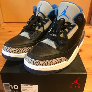 ナイキ(NIKE)の28センチ jordan3 retro sport blue(スニーカー)