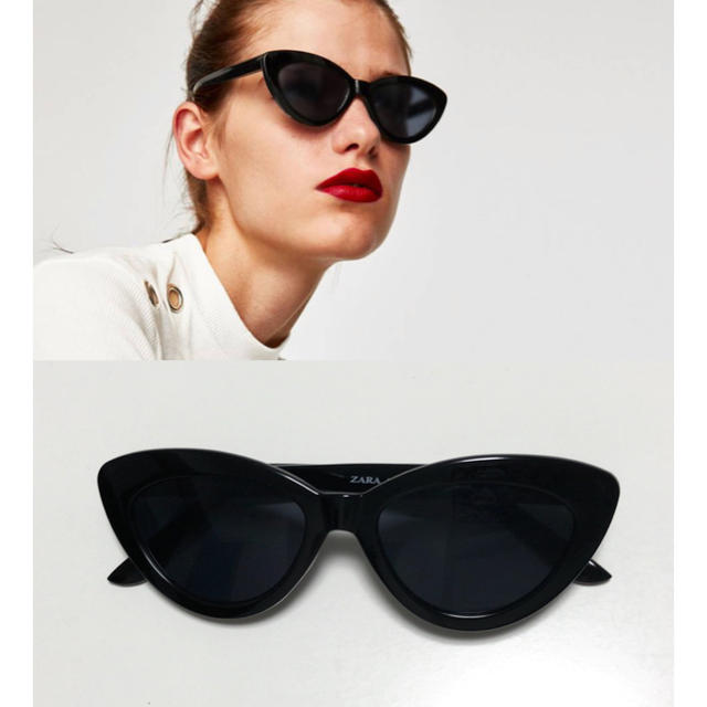 ZARA(ザラ)のZARA ザラ キャットアイサングラス ブラック レディースのファッション小物(サングラス/メガネ)の商品写真