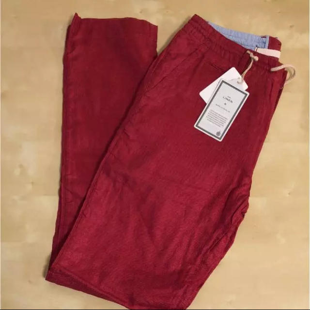 Simplicite(シンプリシテェ)の新品タグ付 ⭐️ ジョイントワークス メンズ リネン イージー パンツ 赤 メンズのパンツ(その他)の商品写真