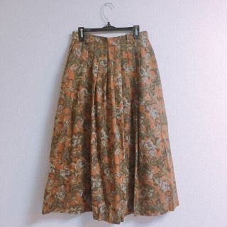 フラワー(flower)のused 美品 花柄 プリーツスカート vintage(ロングスカート)