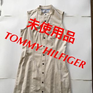 トミーヒルフィガー(TOMMY HILFIGER)のTOMMY HILFIGER ワンピース 綿 M 未使用 トミー ベージュ(ひざ丈ワンピース)