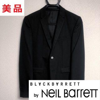 ブラックバレットバイニールバレット(BLACKBARRETT by NEIL BARRETT)のセール中【美品】ニールバレット ブラックバレット ジャケット 黒 S(テーラードジャケット)