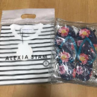 アリシアスタン(ALEXIA STAM)のアリシアスタン ビーチサンダルボーダーシャツ(Tシャツ(半袖/袖なし))