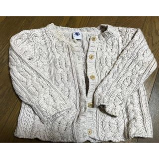 プチバトー(PETIT BATEAU)のプチバトー♡PETIT BATEAU ケーブル編みカーディガン 24m/86cm(カーディガン/ボレロ)