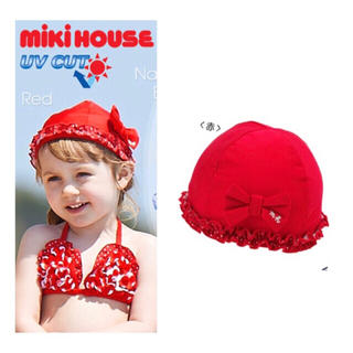 ミキハウス(mikihouse)の新品 MIKIHOUSE スイムキャップ 水泳帽 帽子 リボン 女の子 プール(帽子)