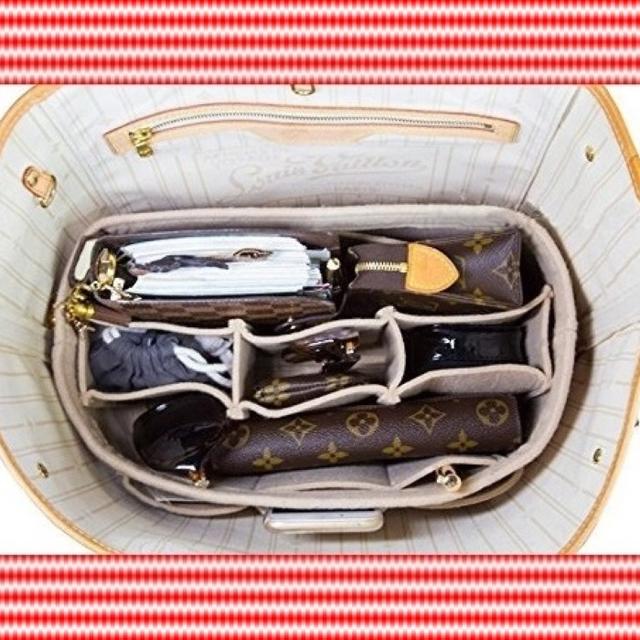 便利収納★バッグ イン バッグ オーガナイザー(ベージュ Ｍ) レディースのバッグ(スーツケース/キャリーバッグ)の商品写真
