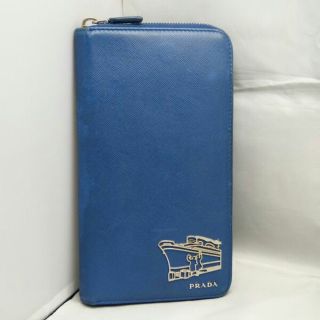 PRADA プラダ サフィアーノ オーガナイザー ブラック レザー 長財布 パスポート入れ可  メンズ 306284