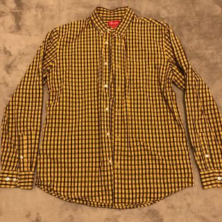 シュプリーム(Supreme)のsupreme チェックシャツ イエロー Lサイズ(シャツ)