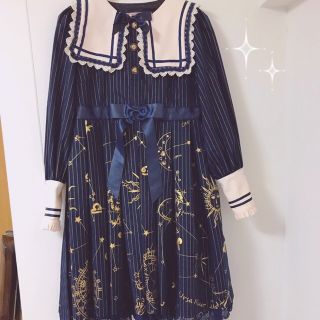  美品 星座柄セーラーワンピース(ひざ丈ワンピース)