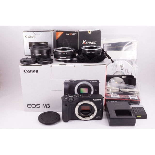 新品級☆canon キヤノン M3 レンズセット 付属品満載‼︎ 新品級☆canon キヤノン M3 レンズセット 付属品満載‼︎