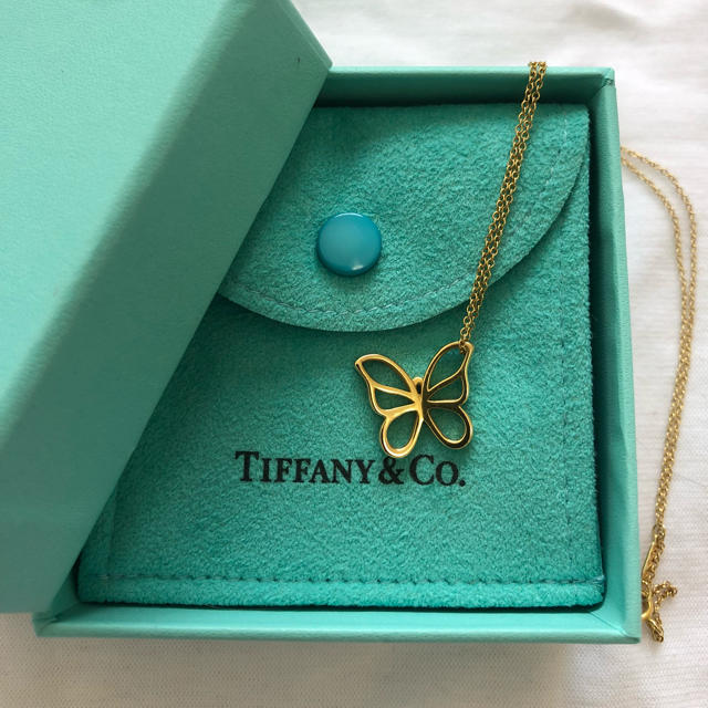 Tiffany & Co.(ティファニー)の美品 ティファニー 18k バタフライ ネックレス レディースのアクセサリー(ネックレス)の商品写真