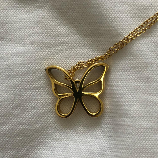美品 ティファニー 18k バタフライ ネックレス 激安売り Tiffany バタフライ ネックレス YG 18k ティファニー ネックレス