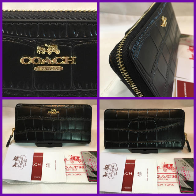 COACH(コーチ)の◆ COACH F53836 長財布【小銭入れチャック不良】クロコ柄型押し レディースのファッション小物(財布)の商品写真