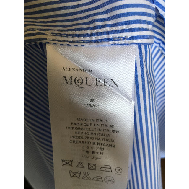 Alexander McQueen(アレキサンダーマックイーン)のアレキサンダーマックイーン コットンフレアシャツ 極美品  36 再値下げ レディースのトップス(シャツ/ブラウス(長袖/七分))の商品写真