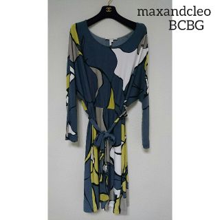 ビーシービージーマックスアズリア(BCBGMAXAZRIA)の【よっちゃん様専用】maxandcleo ジャージー柄ワンピース M BCBG(ひざ丈ワンピース)