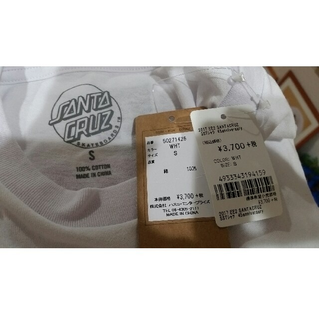 新品未使用品　サンタクルーズ　Tシャツ　S レディース　メンズ　白　ホワイト メンズのトップス(Tシャツ/カットソー(半袖/袖なし))の商品写真