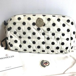 モンクレール(MONCLER)の希少◆正規◆新品◆ モンクレール ドット柄 ポーチ ナイロン 白黒(ポーチ)