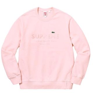 シュプリーム(Supreme)の 希少S lacoste supreme crewneck ピンク(スウェット)