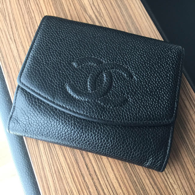 CHANEL 二つ折り財布 ブラック