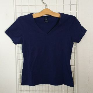 ギャップ(GAP)の［GAP/gapstretch］Tシャツ Vネック 紺 ネイビー(Tシャツ(半袖/袖なし))