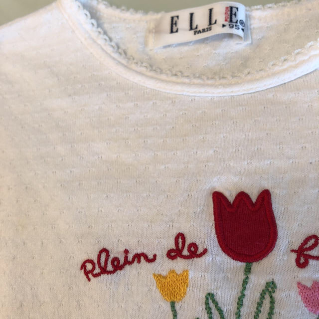 ELLE(エル)の【90㎝相当】ELLE白の長袖シャツその他５点 キッズ/ベビー/マタニティのキッズ服女の子用(90cm~)(Tシャツ/カットソー)の商品写真