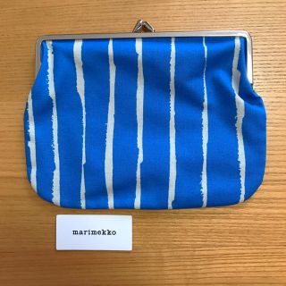 マリメッコ(marimekko)のお値下げしました！ マリメッコ がま口ポーチ ブルー(ポーチ)