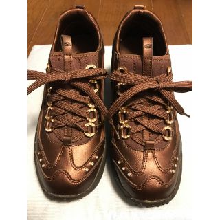 スケッチャーズ(SKECHERS)のスケッチャーズ 24cm 厚底スニーカー 廃盤レア ビジュー・ブラウン 新品同様(スニーカー)