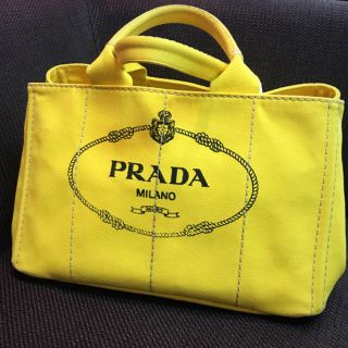 プラダ(PRADA)のぴっぴ様専用 PRADA 2回使用 イエロー カナパ(トートバッグ)