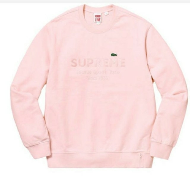 Supreme(シュプリーム)のSサイズ supreme lacoste crewneck pink メンズのトップス(スウェット)の商品写真