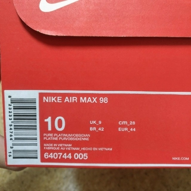 NIKE(ナイキ)のナイキ NIKE AIR MAX 98 US10 28cm メンズの靴/シューズ(スニーカー)の商品写真