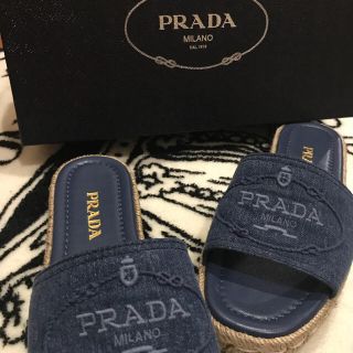 プラダ(PRADA)のすまいる様専用 PRADA プラダ デニム サンダル 36 美品(サンダル)