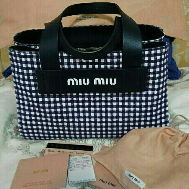 miumiu - 【新品未使用】限定 レア miumiu ミュウミュウ ギンガム