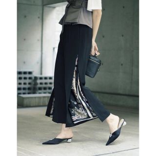 アメリヴィンテージ(Ameri VINTAGE)のスカーフレイヤードワイドパンツ LAYERED WIDE PANTS(その他)