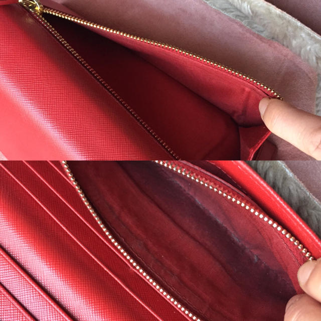 PRADA(プラダ)のプラダ 長財布 赤 レディースのファッション小物(財布)の商品写真