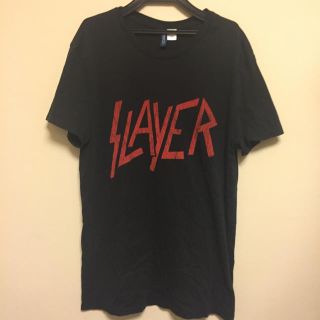 エイチアンドエム(H&M)の希少 H&M × SLAYER スレイヤー ロゴ Tシャツ 黒 S 中古(Tシャツ/カットソー(半袖/袖なし))