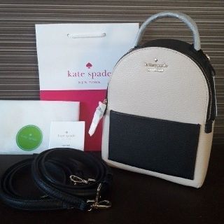 ケイトスペードニューヨーク(kate spade new york)の新品　ケイトスペード　ジャクソンストリート　メリー　レザー　バイカラー　ブラック(リュック/バックパック)