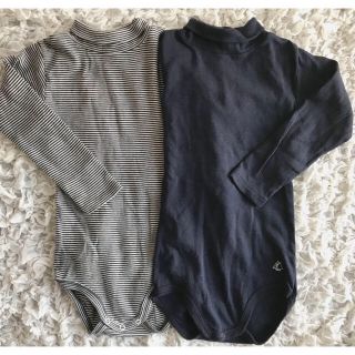 プチバトー(PETIT BATEAU)のpetitbateau 定番ボディオール2枚セット 86cm(カバーオール)