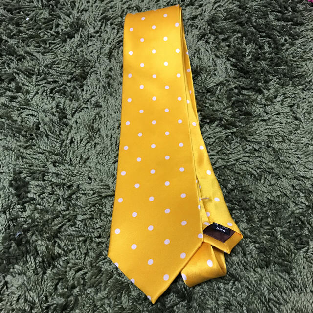ネクタイ ドット 黄色 イエロー 水玉 メンズのファッション小物(ネクタイ)の商品写真