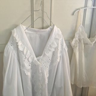 ロキエ(Lochie)のvintage lace brouse🌷花柄フリルブラウス古着vintage(シャツ/ブラウス(長袖/七分))