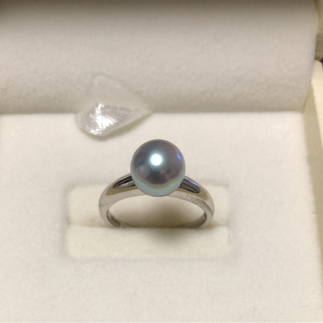アコヤ真珠 ナチュラルブルー オーロラ鑑別 リング レディースのアクセサリー(リング(指輪))の商品写真
