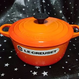 ルクルーゼ(LE CREUSET)のル・クルーゼ ココットロンド IH対応  18cm オレンジ(鍋/フライパン)