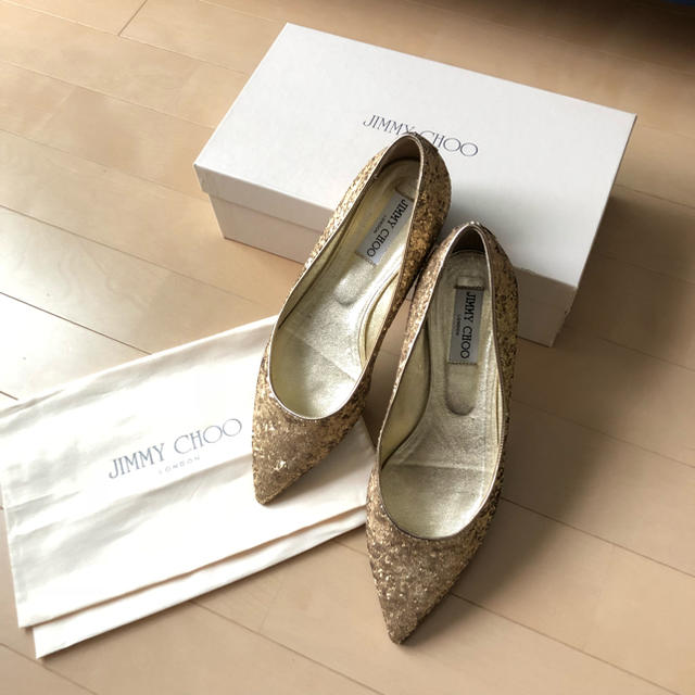 新品同様⭐️JIMMY CHOO / ジミーチュウ グリッター フラットシューズ