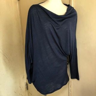 ブラックバイマウジー(BLACK by moussy)のBLACK BY MOUSSY◆ネイビー◆アシメデザインニット(ニット/セーター)