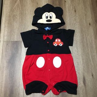 ディズニー(Disney)のレッグウォーマー付き‼︎ ミッキー なりきり ロンパース 80cm(カバーオール)